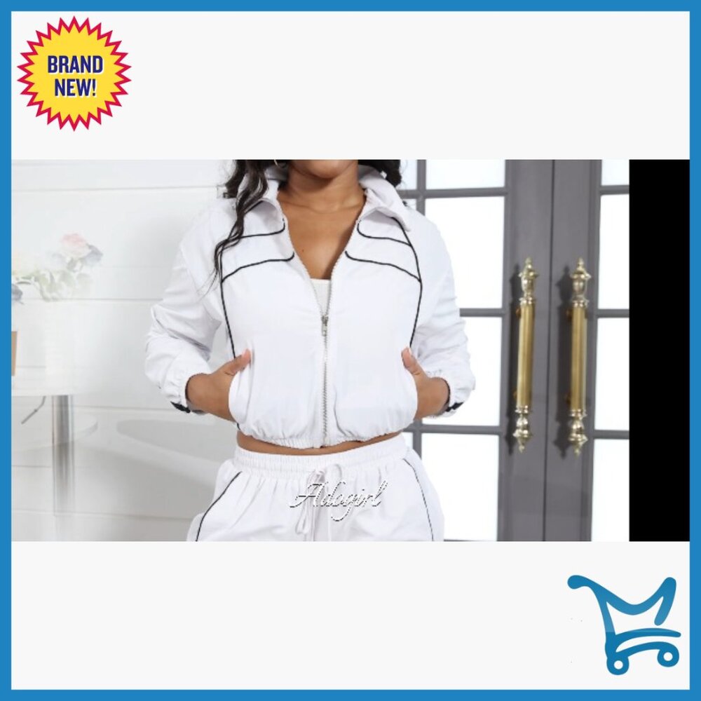 Medium Polyester Workout Set Long Sleeve Zip Up J… - image 7